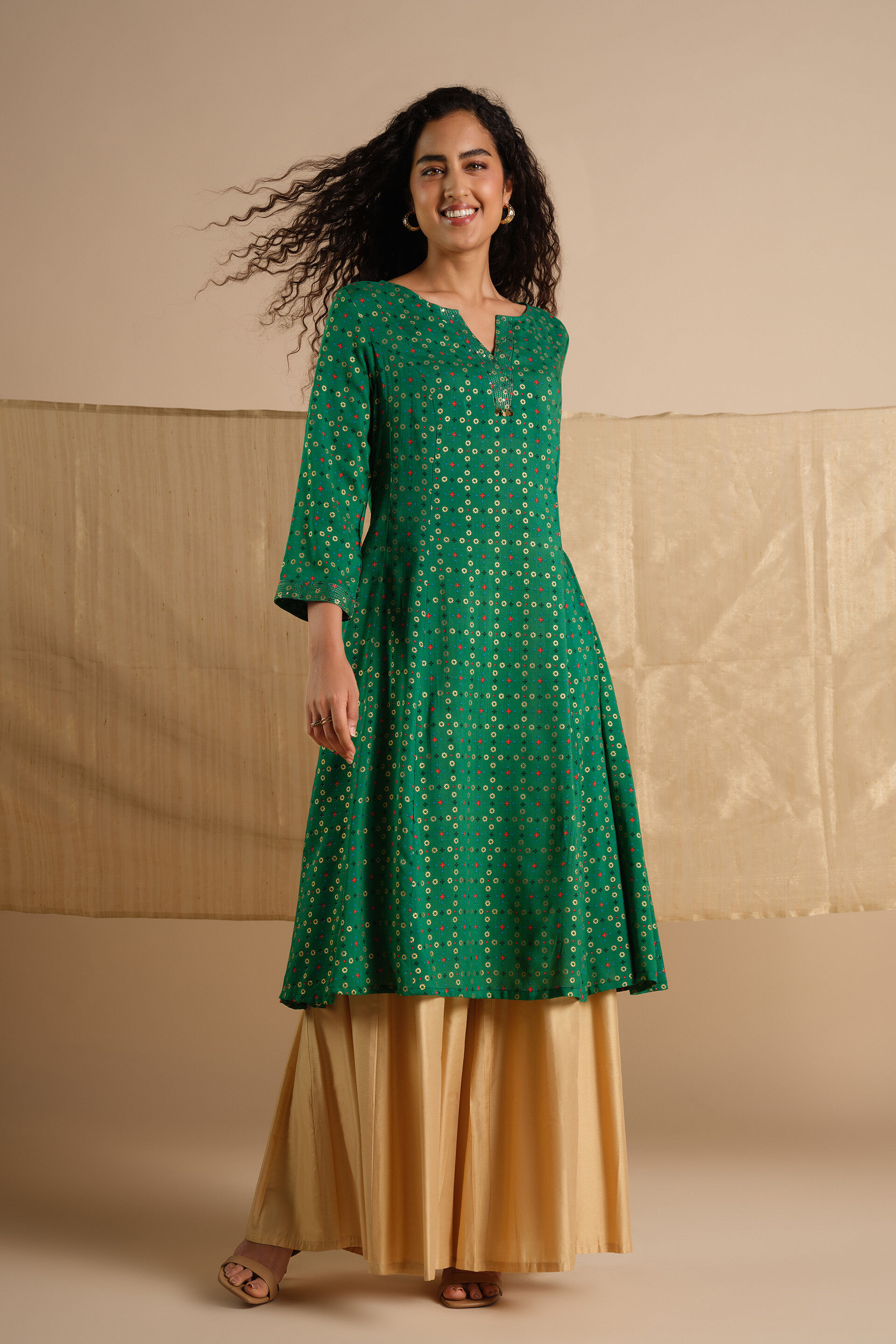 Mast Bahar Kurta, Green, image 4